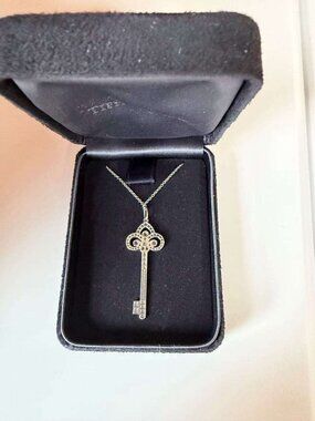 Tiffany & Co. Fleur de Lis Diamond Key Pendant, 1.5 inch